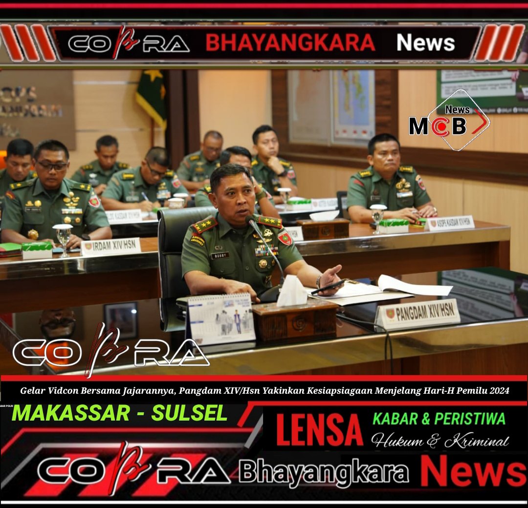 Gelar Vidcon Bersama Jajarannya, Pangdam XIV/Hsn Yakinkan Kesiapsiagaan ...