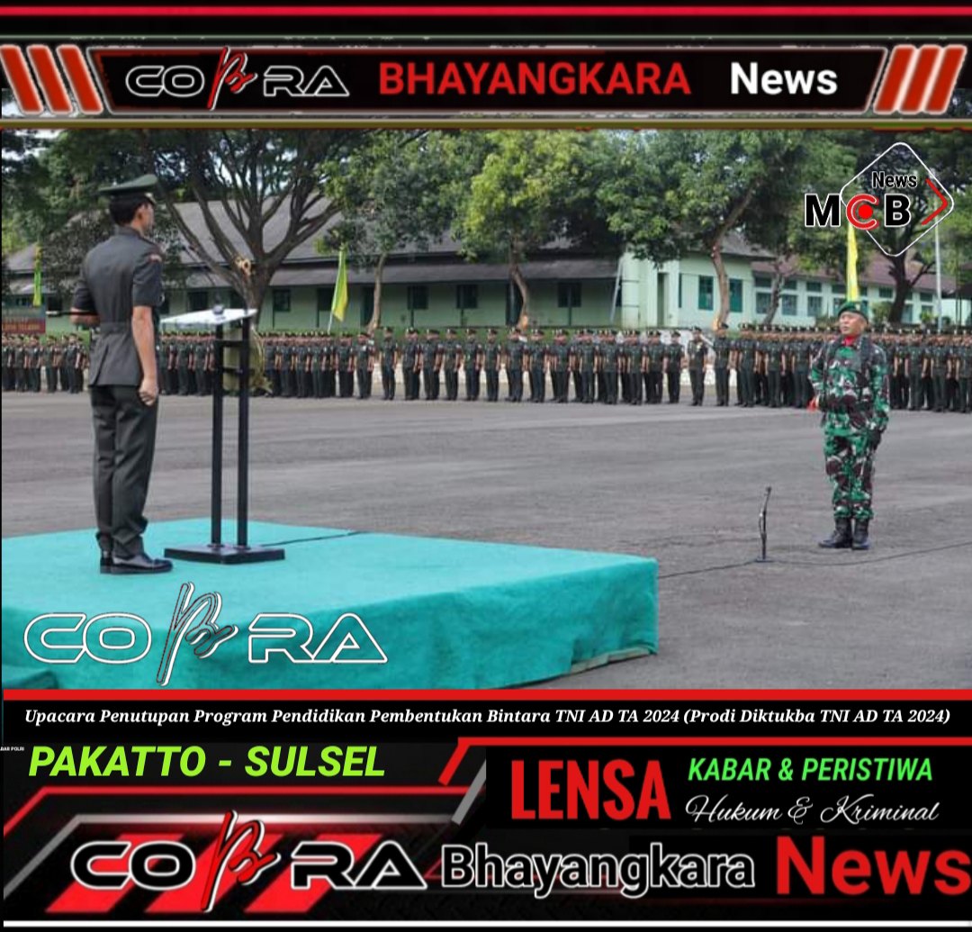 Upacara Penutupan Program Pendidikan Pembentukan Bintara TNI AD TA 2024 ...